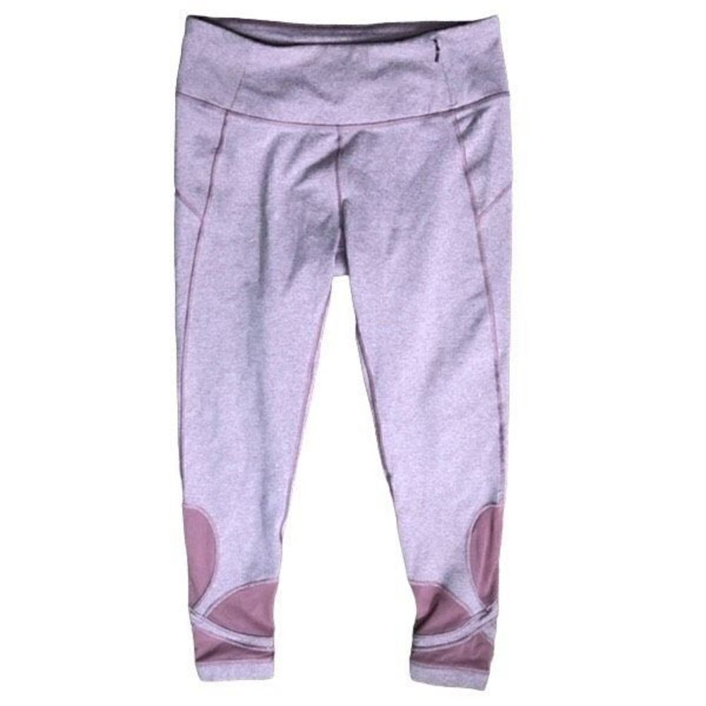 Calia Leggings Women’s Size M 7/8 Length Mesh Pink Hem Detail Yoga Barre Pilates